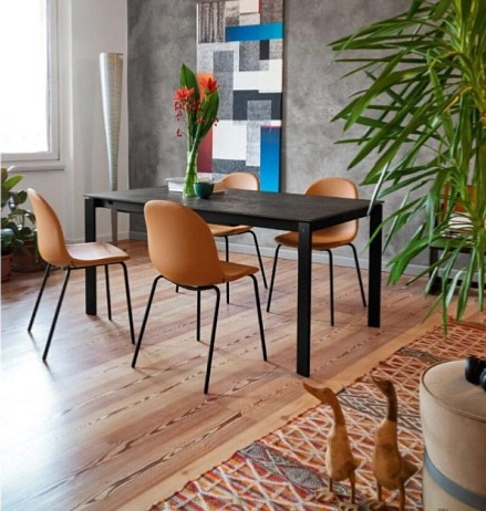 Jídelní židle Academy, kov, regenerovaná kůže, CB1663-LHS