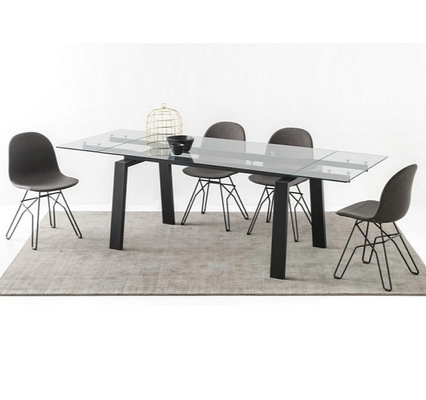 Jídelní rozkládací stůl Zeffiro, skleněný, CB4798
