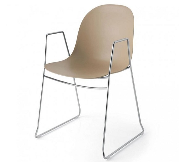 Stohovatelná židle s područkami Academy, kov, plast, CB1697