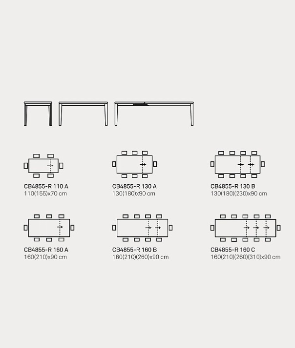Rozkládací stůl Artic, sklokeramika, 160(210)x90 cm, CB4855-R 160 A