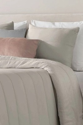 Hřejivý přehoz Hermes Lino, sada se 2 povlaky na polštář 70x50 cm