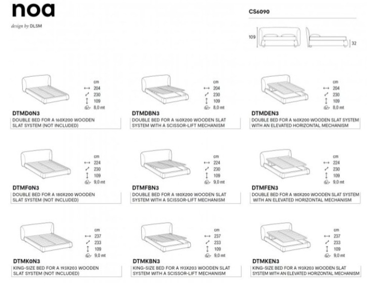 Čalouněná postel Noa, látka, umělá kůže, CS6090