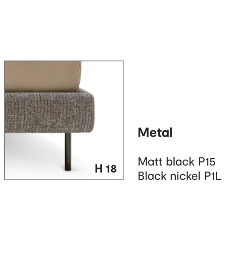 Minimalistická postel Mies, látka, kůže, CS6089