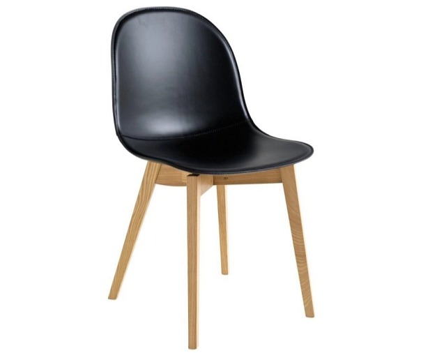 Jídelní židle Academy, dřevo, regenerovaná kůže, CB1665-LHS