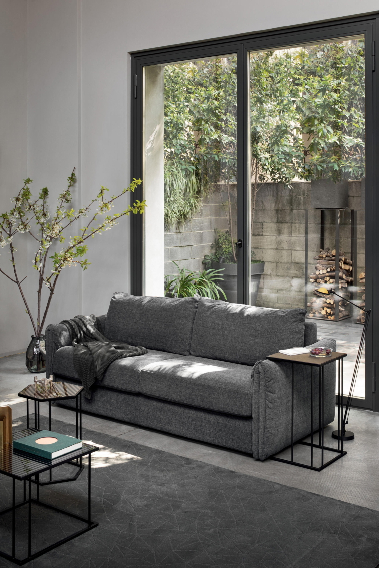 Rozkládací pohovka Darwin, minimalistická, látka, CS3433