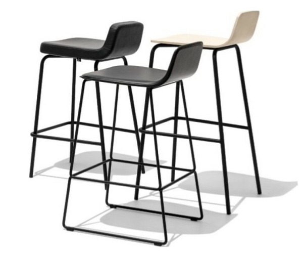 Barová židle Riley, kov, dřevo, výška sedu 75 cm, CB2116