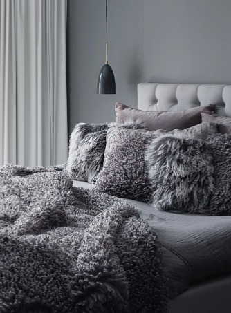 Polštář Wooly Silver, 45x45 cm, světle šedý