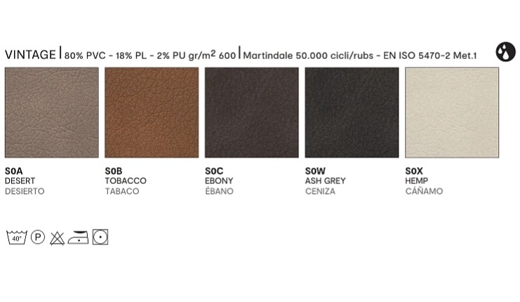 Otočná židle Academy, kov, umělá kůže Vintage, CB1694 180