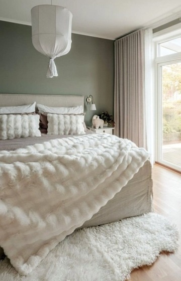 Umělá kožešina Wooly Ivory, 60x180 cm, slonová kost