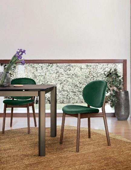 Jídelní židle Ines, dřevo, látka, umělá kůže, CS2079