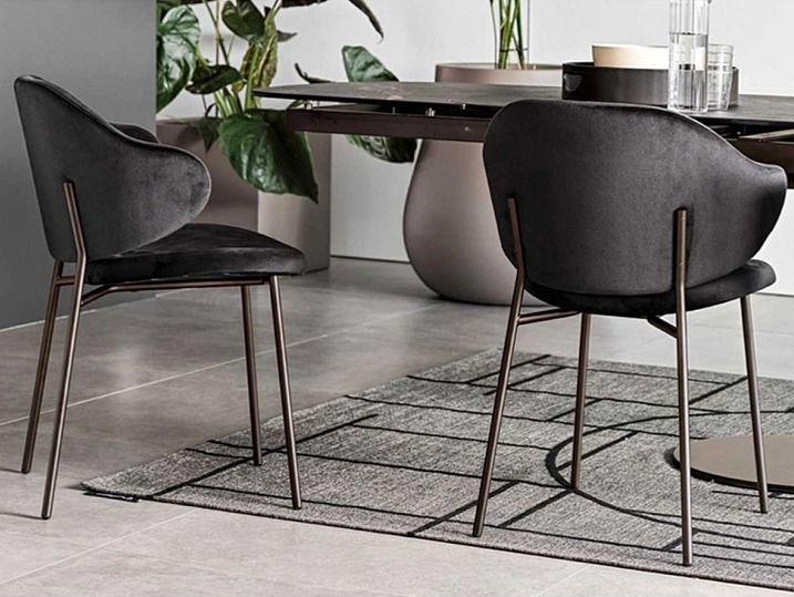 Židle s područkami Holly, látka, umělá kůže, kov, CS2037