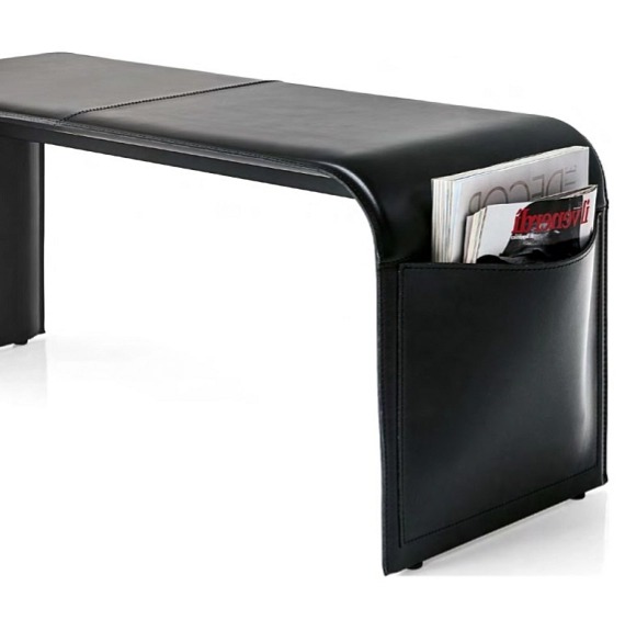 Lavička do předsíně Shape, kůže, 107x37,5x40,5 cm