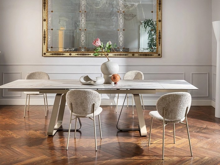 Jídelní židle Ines, kov, látka, CS2004