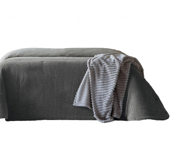 Přehoz na postel Madeira, šedozelený, sada se 2 povlaky na polštáře 70x50 cm