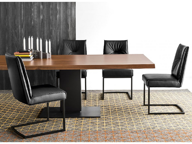 Kožená židle Romy, houpací podnož, kov, pravá kůže, CS1906-LH