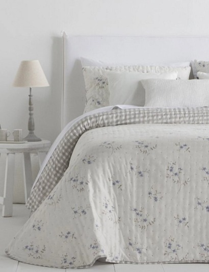 Oboustranný přehoz Aurora Blue, 235x270 cm, se 2 povlaky na polštář