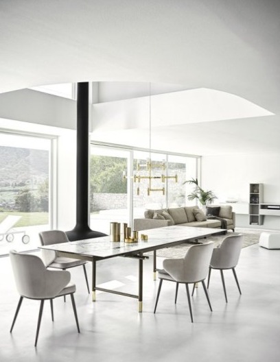 Nadčasová pohovka Carré, látka, kůže, 204 cm, CS3410