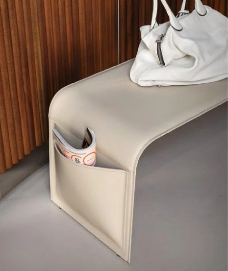 Lavička do předsíně Shape, kůže, 107x37,5x40,5 cm