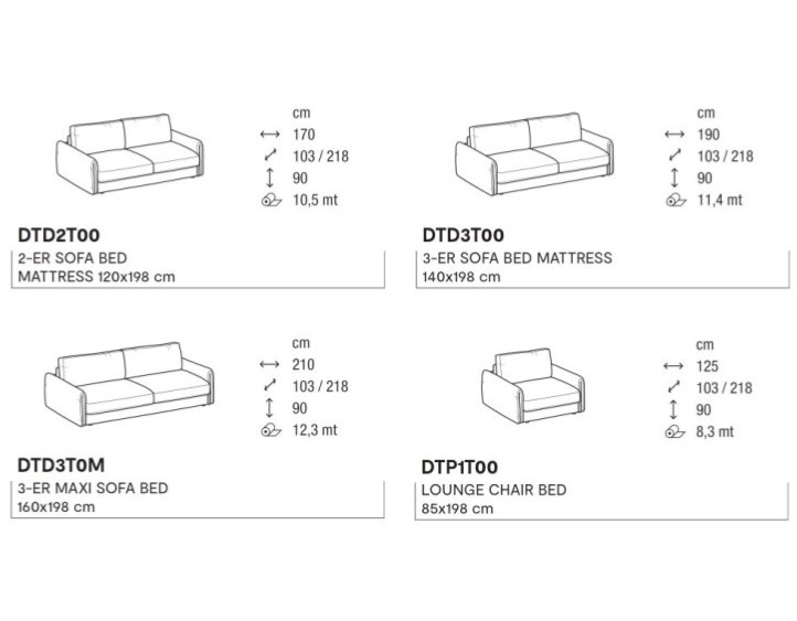 Rozkládací pohovka Darwin, minimalistická, látka, CS3433