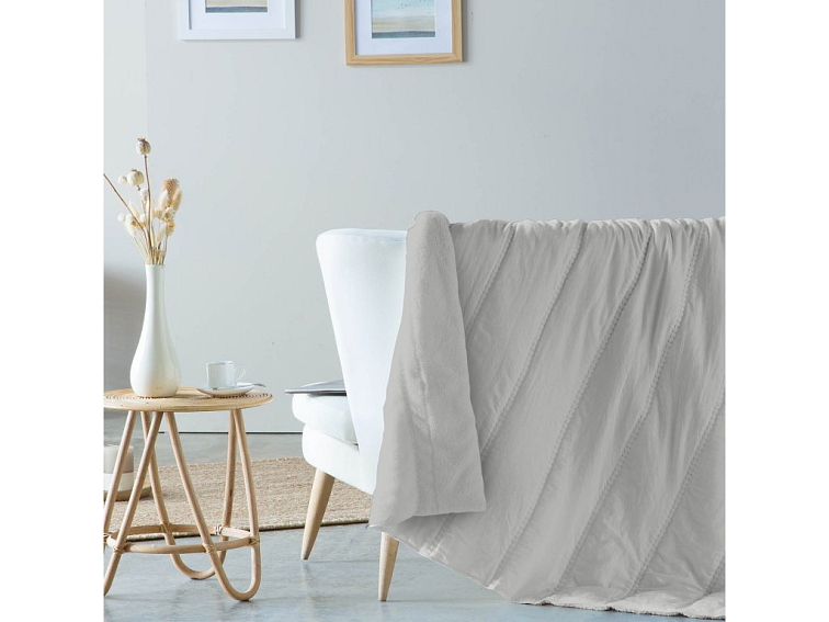 Přehoz Hermes Grey, oboustranný pléd, 200x150 cm, šedý