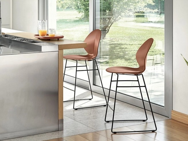 Barová židle Basil, kov, plast, CS1354