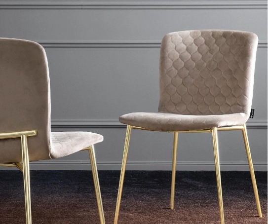 Čalouněná jídelní židle Love, kov, samet, CS1885-A