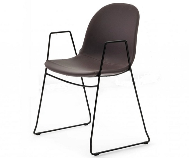Stohovatelná židle s područkami Academy, kov, umělá kůže Ekos, CB1697