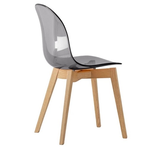 Jídelní židle Academy, dřevo, transparentní skořepina, CB2159