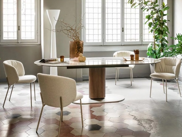 Oválný stůl Cameo, 200x100 cm, dřevěná báze, CS4124-FE200