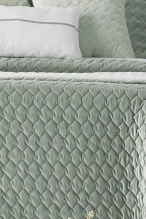 Přehoz na postel Naroa Verde, zelenkavý