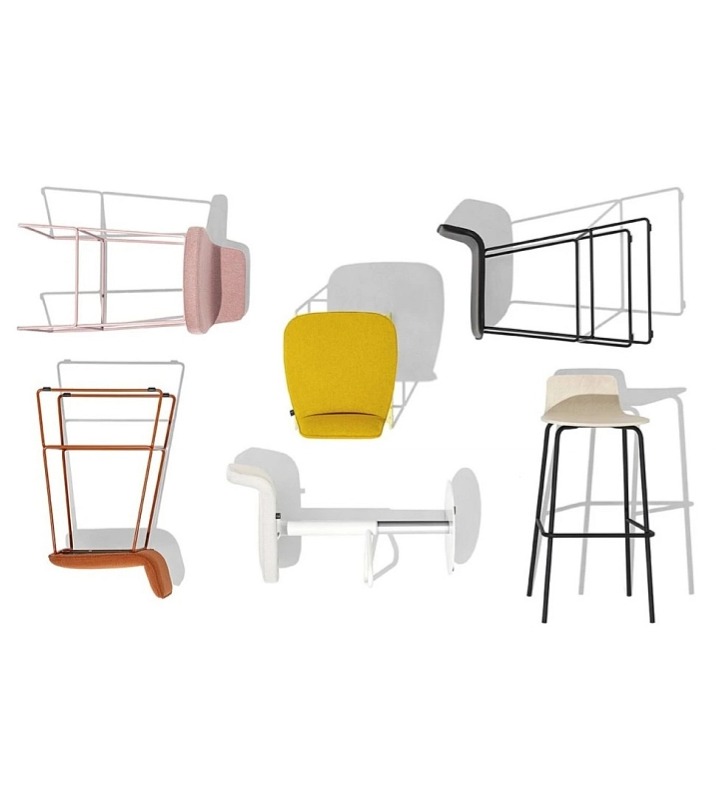 Barová židle Riley, kov, dřevo, výška sedu 75 cm, CB2116
