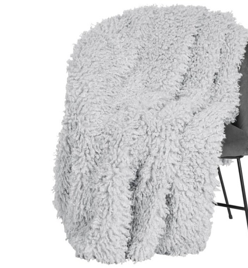 Pléd Wooly Silver, umělá kožešina, 120x180 cm