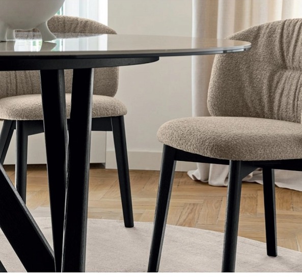 Kulatý stůl Cartesio, dřevo, sklokeramika, CS4092-FD 140