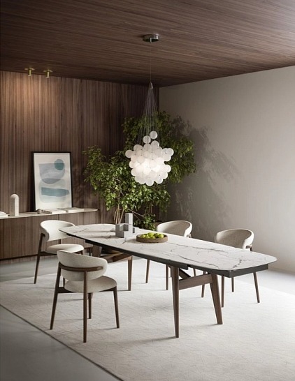 Oválný stůl Abrey, rozkládací, sklokeramická deska, CS4127-S 200