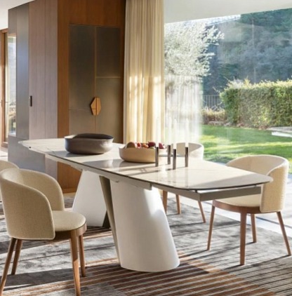 Masivní stůl Apian rozkládací, kov, sklokeramika, CS4132-R 200