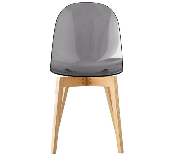 Jídelní židle Academy, dřevo, transparentní skořepina, CB2159