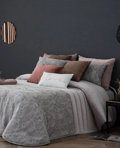 Přehoz na postel Salma Grey, šedá