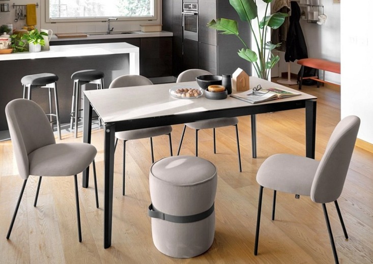 Jídelní židle Tuka, kov, látka, CB1993