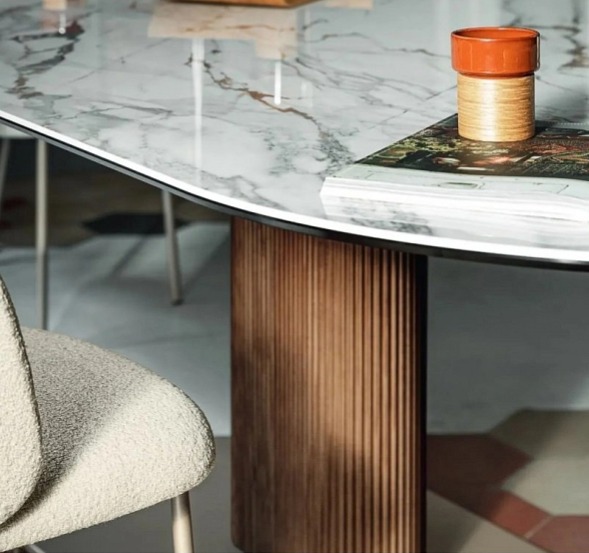 Oválný stůl Cameo, 200x100 cm, dřevěná báze, CS4124-FE200