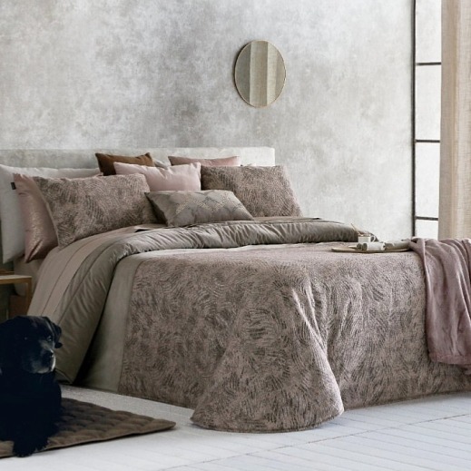 Přehoz Arely Rose 250x270 cm, starorůžový, se 2 povlaky polštářů