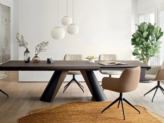 Otočná židle Cocoon s područkami, látka/kůže, CS2085-BI 360