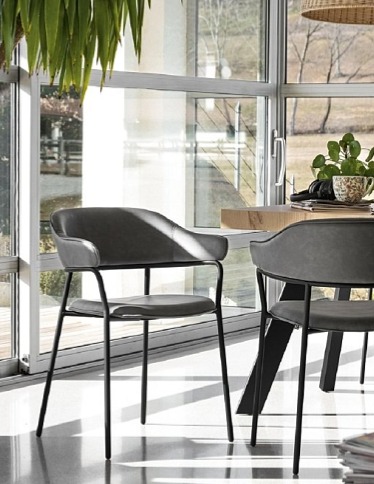 Židle s područkami Signorina, kov, um.kůže, CB2111-V