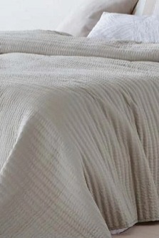 Lehoučký přehoz Linette Lino, přírodní lněná, sada se 2 povlaky na polštáře 70x50 cm