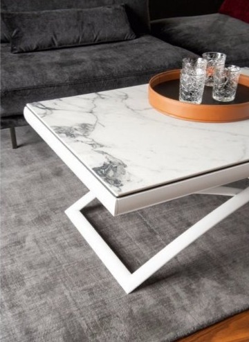 Skládací stůl Dakota Ceramic, sklokeramika, 106x71,5 až 186,5x71,5 cm, CS5078-C