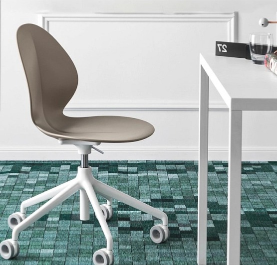 Židle na kolečkách Basil, kov, polypropylen, CS1857