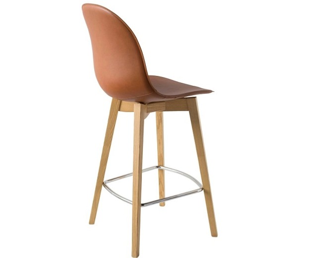 Barová židle Academy, dřevo, regenerovaná kůže, v.sedu 66 cm, CB1672-LHS