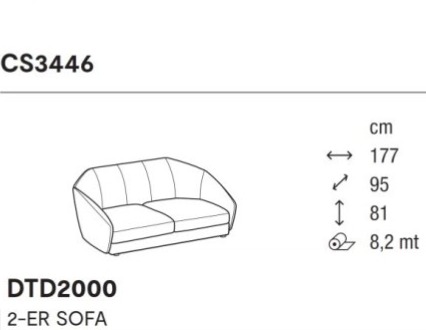Pohovka Jill, látka, 177x95 cm, CS3446