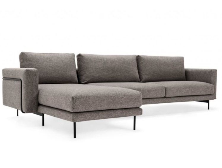 Minimalistická pohovka Rod, látka, kůže, 298x176 cm, CS3430