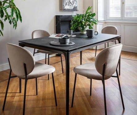 Jídelní židle Ines, kov, umělá kůže, CS2004-V