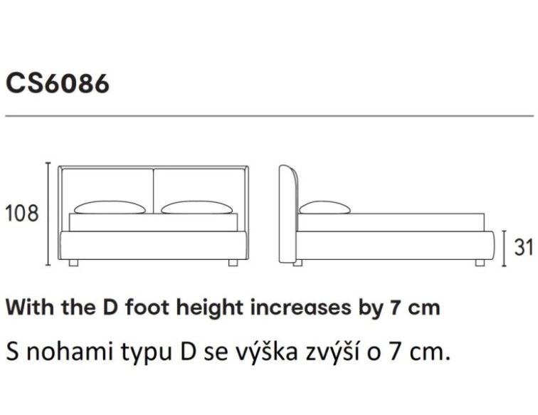 Čalouněná postel Dolly, látka, CS6086